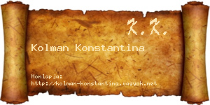 Kolman Konstantina névjegykártya